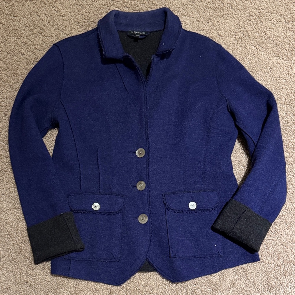Eileen Fisher Deep Blue Women's Blazer